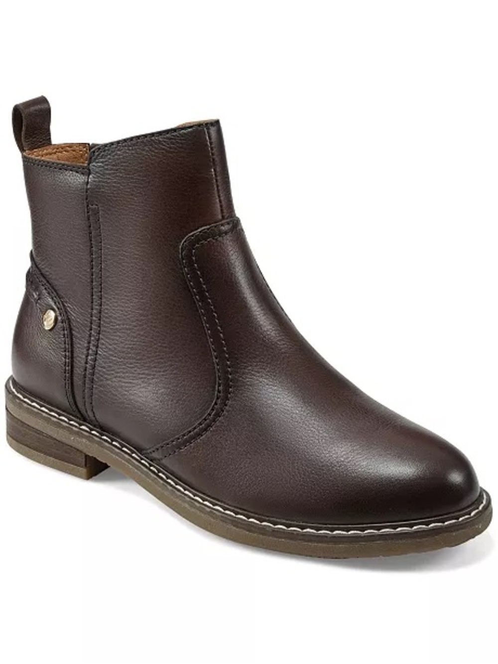 ♥️♥️Easy Spirit Womens Juna eFlexBlock Heel Booties - Dark Brown Leather